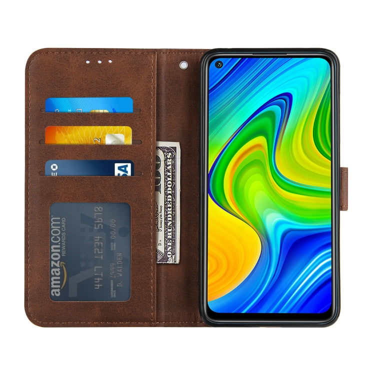 For Xiaomi Redmi Note 9 Stitching Calf Texture Buckle Horizontal Flip Leather Case with Holder & Card Slots & Wallet & Lanyard