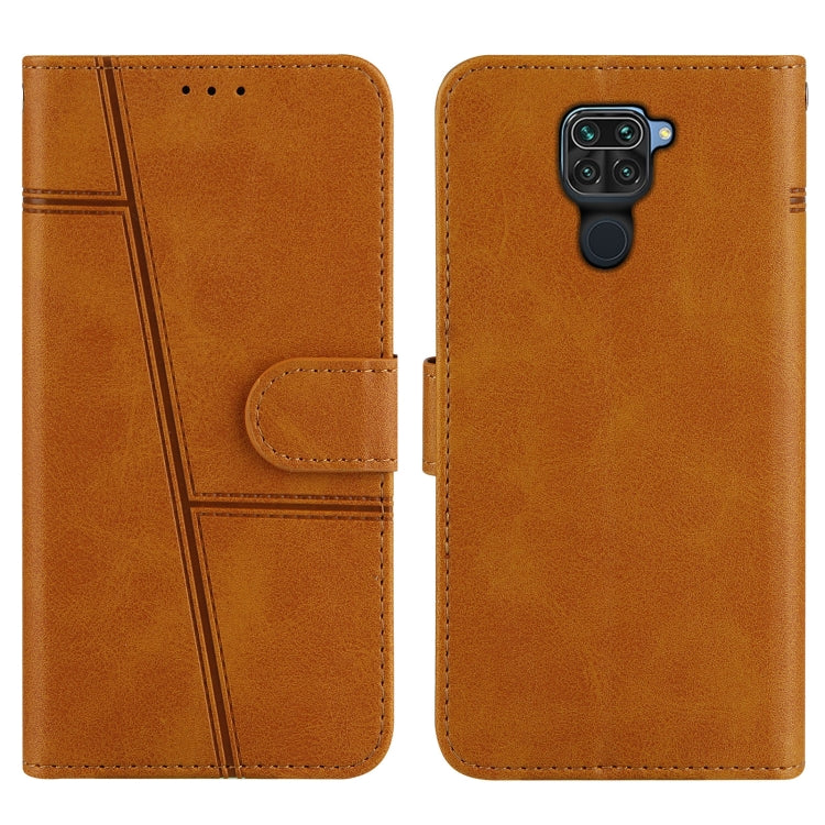 For Xiaomi Redmi Note 9 Stitching Calf Texture Buckle Horizontal Flip Leather Case with Holder & Card Slots & Wallet & Lanyard
