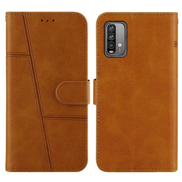 For Xiaomi Poco M3 / Redmi 9 Power / Note 9 4G Stitching Calf Texture Buckle Horizontal Flip Leather Case with Holder & Card Slots & Wallet & Lanyard