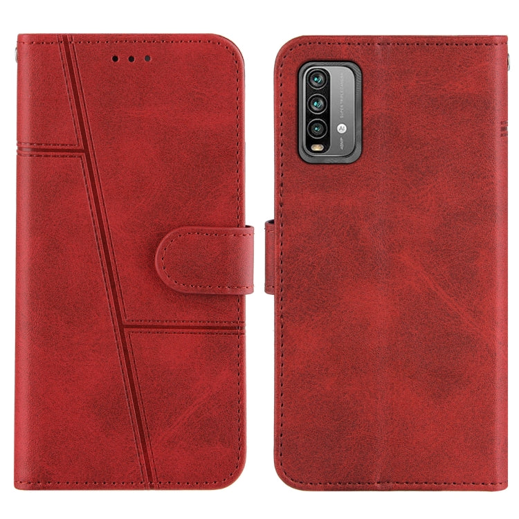 For Xiaomi Poco M3 / Redmi 9 Power / Note 9 4G Stitching Calf Texture Buckle Horizontal Flip Leather Case with Holder & Card Slots & Wallet & Lanyard