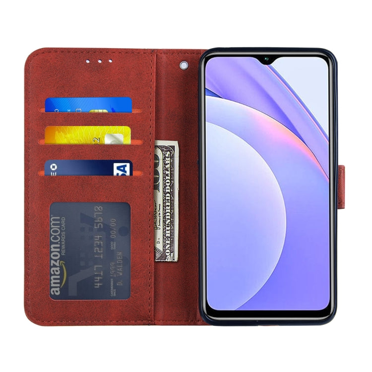 For Xiaomi Poco M3 / Redmi 9 Power / Note 9 4G Stitching Calf Texture Buckle Horizontal Flip Leather Case with Holder & Card Slots & Wallet & Lanyard