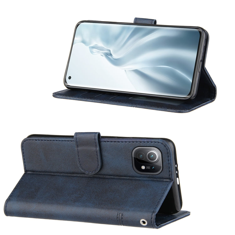 For Xiaomi Mi 11 Stitching Calf Texture Buckle Horizontal Flip Leather Case with Holder & Card Slots & Wallet & Lanyard
