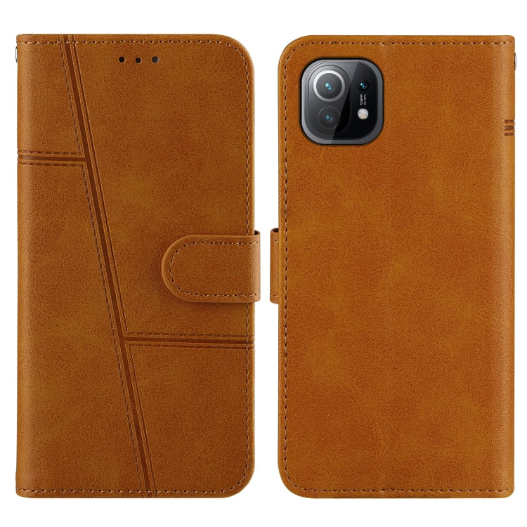 For Xiaomi Mi 11 Stitching Calf Texture Buckle Horizontal Flip Leather Case with Holder & Card Slots & Wallet & Lanyard