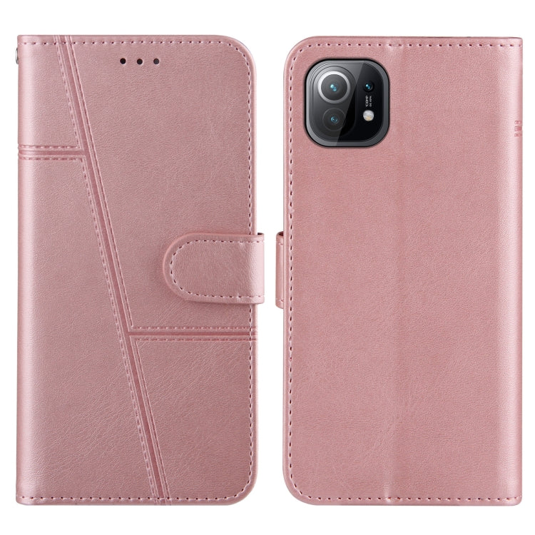 For Xiaomi Mi 11 Stitching Calf Texture Buckle Horizontal Flip Leather Case with Holder & Card Slots & Wallet & Lanyard