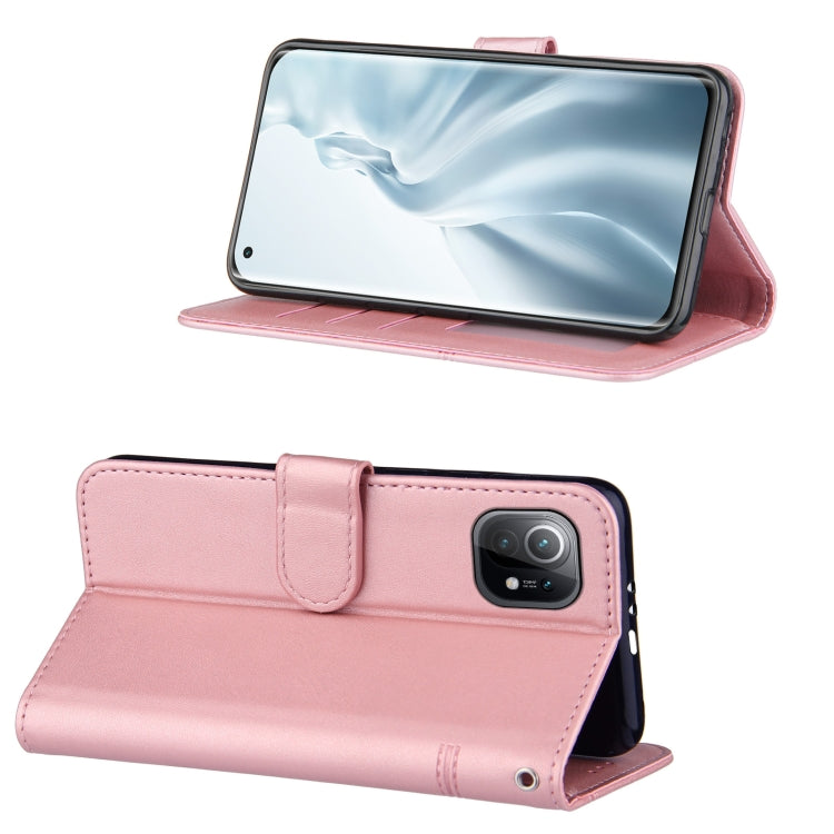 For Xiaomi Mi 11 Stitching Calf Texture Buckle Horizontal Flip Leather Case with Holder & Card Slots & Wallet & Lanyard