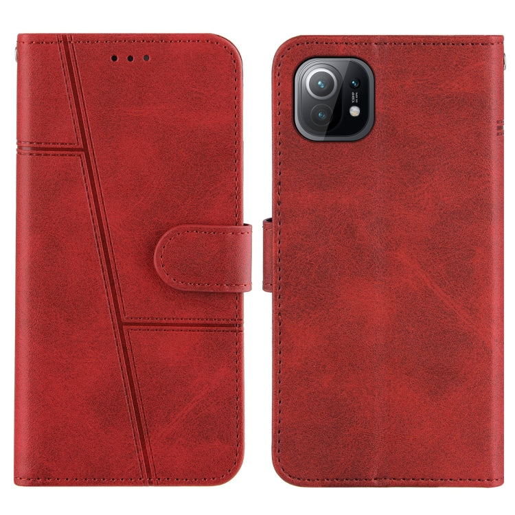 For Xiaomi Mi 11 Stitching Calf Texture Buckle Horizontal Flip Leather Case with Holder & Card Slots & Wallet & Lanyard
