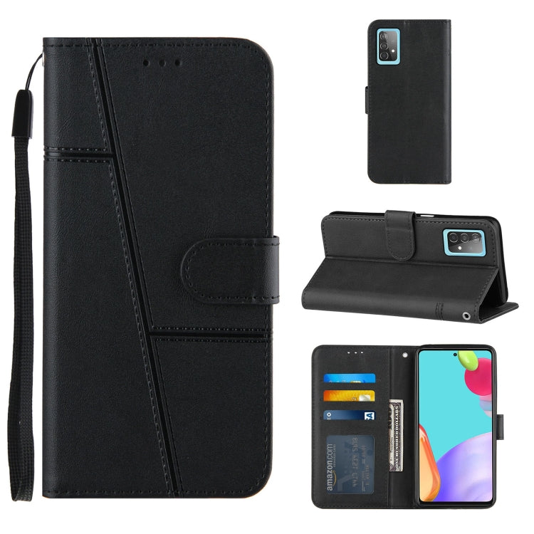 For OPPO A52/A72/A92 Stitching Calf Texture Buckle Horizontal Flip Leather Case with Holder & Card Slots & Wallet & Lanyard