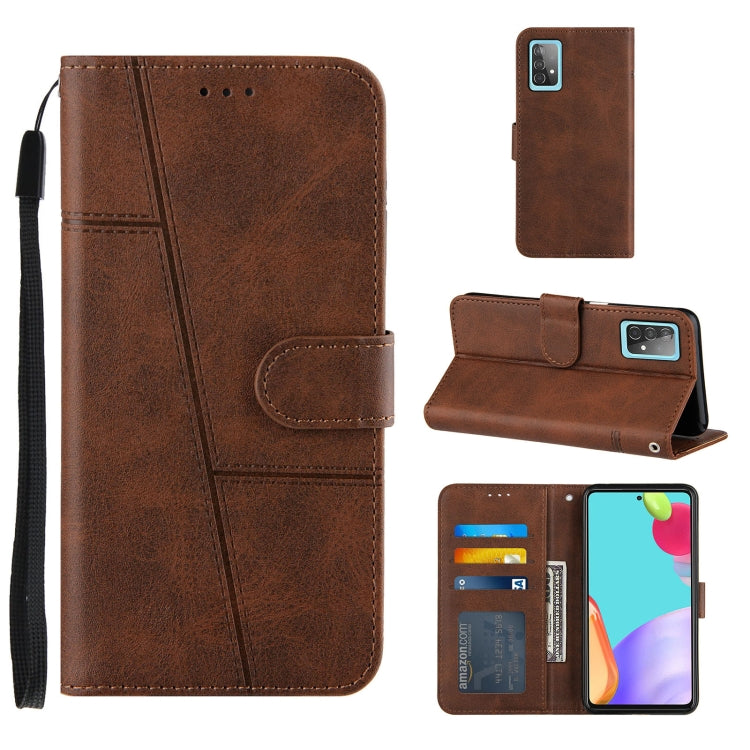 For OPPO A52/A72/A92 Stitching Calf Texture Buckle Horizontal Flip Leather Case with Holder & Card Slots & Wallet & Lanyard