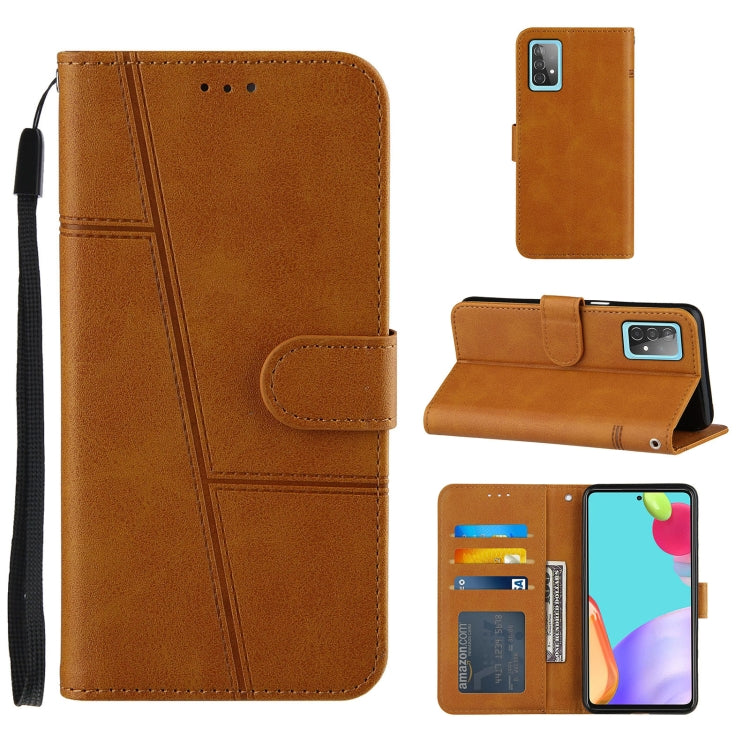 For OPPO A52/A72/A92 Stitching Calf Texture Buckle Horizontal Flip Leather Case with Holder & Card Slots & Wallet & Lanyard