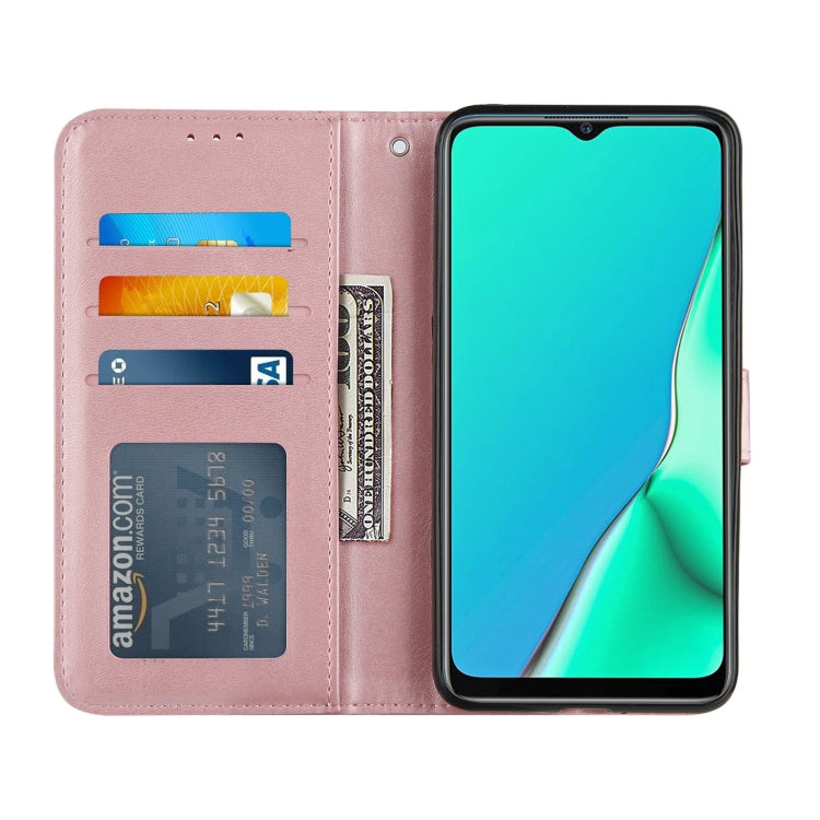 For OPPO A9 2020 Stitching Calf Texture Buckle Horizontal Flip Leather Case with Holder & Card Slots & Wallet & Lanyard