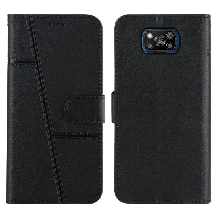 For Xiaomi Poco X3 NFC Stitching Calf Texture Buckle Horizontal Flip Leather Case with Holder & Card Slots & Wallet & Lanyard