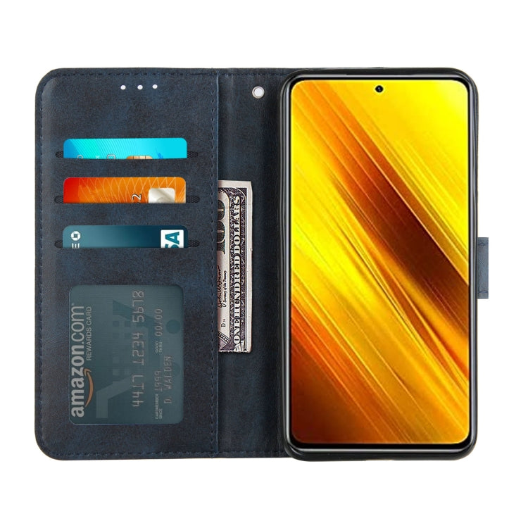 For Xiaomi Poco X3 NFC Stitching Calf Texture Buckle Horizontal Flip Leather Case with Holder & Card Slots & Wallet & Lanyard