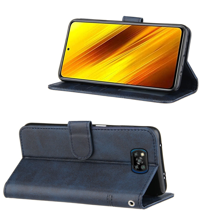For Xiaomi Poco X3 NFC Stitching Calf Texture Buckle Horizontal Flip Leather Case with Holder & Card Slots & Wallet & Lanyard