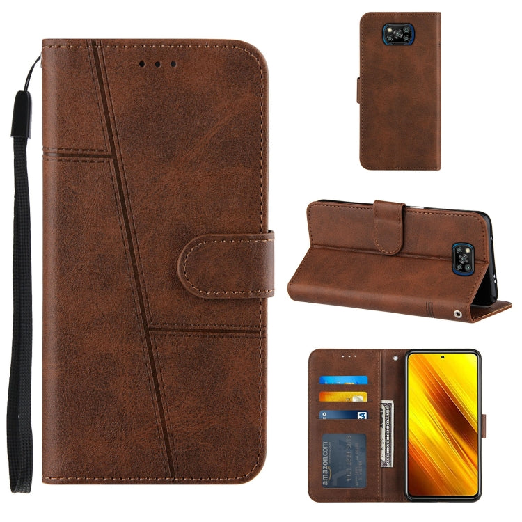 For Xiaomi Poco X3 NFC Stitching Calf Texture Buckle Horizontal Flip Leather Case with Holder & Card Slots & Wallet & Lanyard