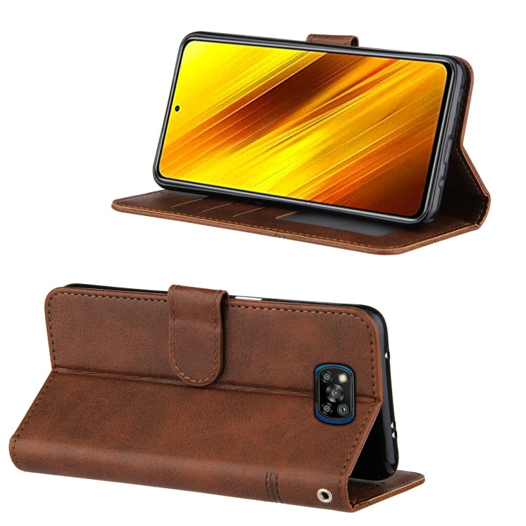 For Xiaomi Poco X3 NFC Stitching Calf Texture Buckle Horizontal Flip Leather Case with Holder & Card Slots & Wallet & Lanyard