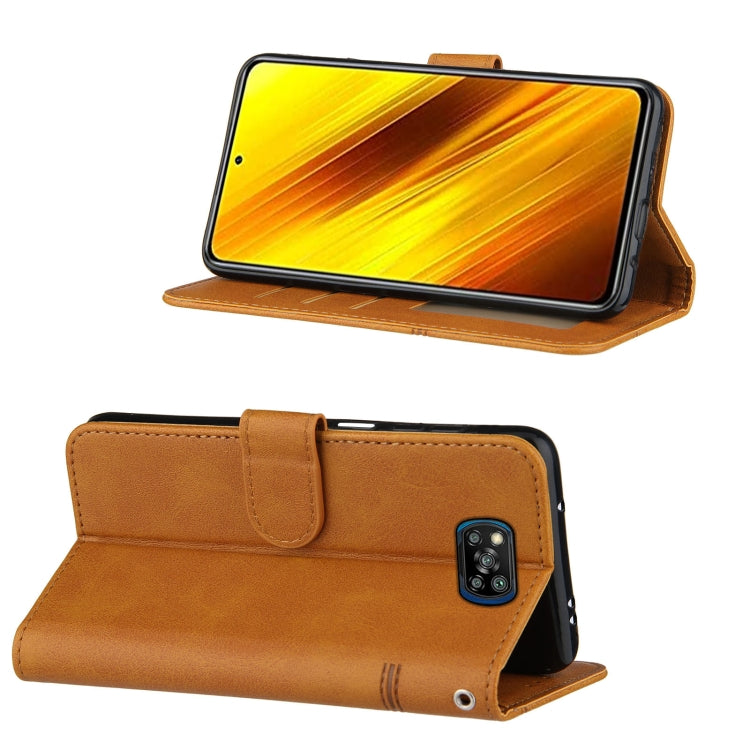 For Xiaomi Poco X3 NFC Stitching Calf Texture Buckle Horizontal Flip Leather Case with Holder & Card Slots & Wallet & Lanyard