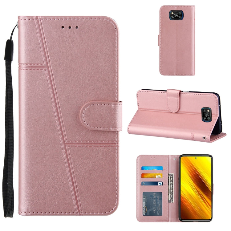 For Xiaomi Poco X3 NFC Stitching Calf Texture Buckle Horizontal Flip Leather Case with Holder & Card Slots & Wallet & Lanyard