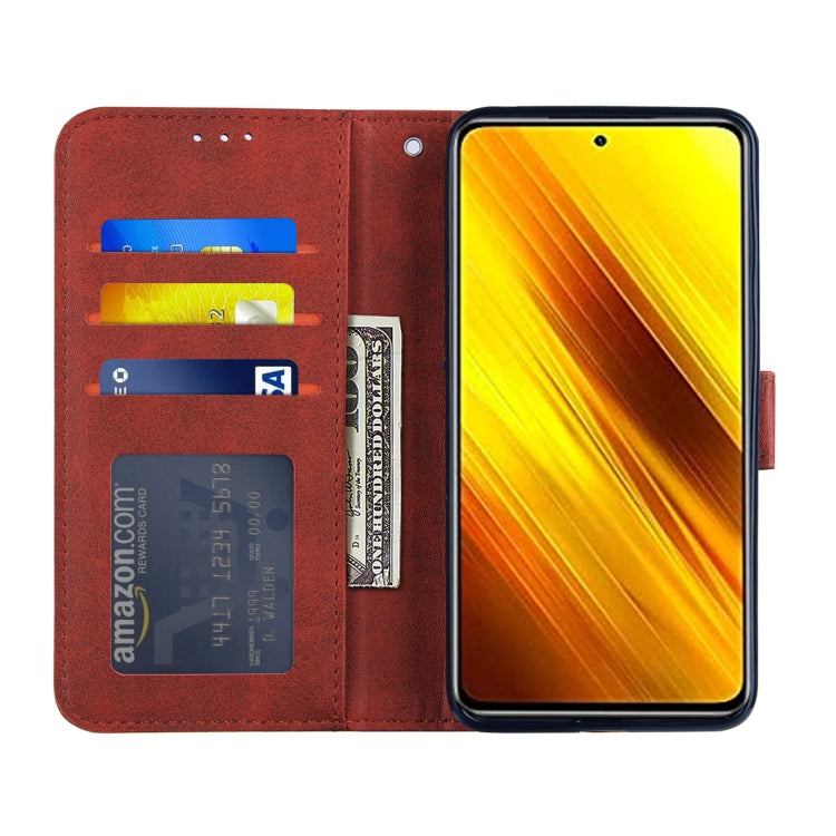 For Xiaomi Poco X3 NFC Stitching Calf Texture Buckle Horizontal Flip Leather Case with Holder & Card Slots & Wallet & Lanyard