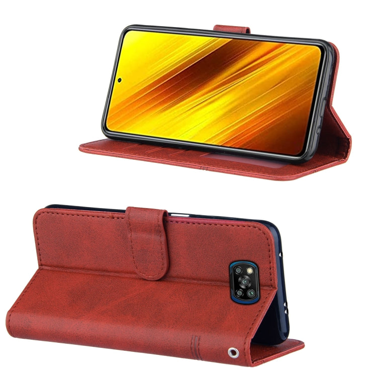 For Xiaomi Poco X3 NFC Stitching Calf Texture Buckle Horizontal Flip Leather Case with Holder & Card Slots & Wallet & Lanyard
