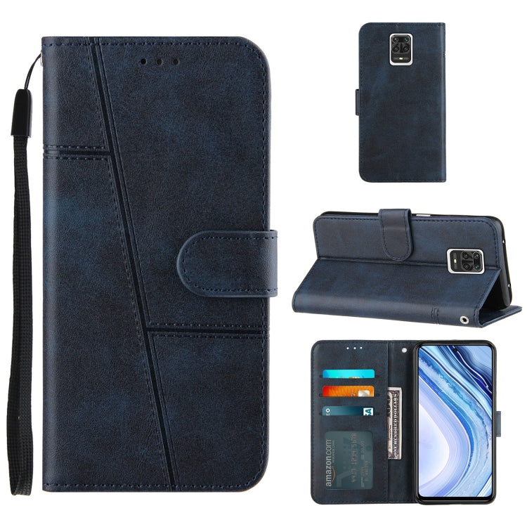 For Xiaomi Redmi Note 9 Pro Max Stitching Calf Texture Buckle Horizontal Flip Leather Case with Holder & Card Slots & Wallet & Lanyard