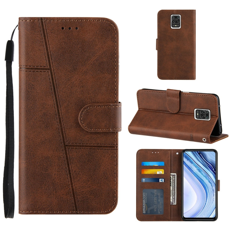For Xiaomi Redmi Note 9 Pro Max Stitching Calf Texture Buckle Horizontal Flip Leather Case with Holder & Card Slots & Wallet & Lanyard
