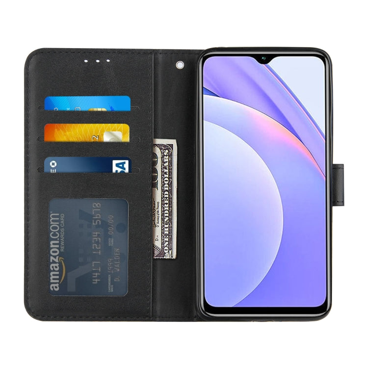 For Xiaomi Redmi 9T Stitching Calf Texture Buckle Horizontal Flip Leather Case with Holder & Card Slots & Wallet & Lanyard