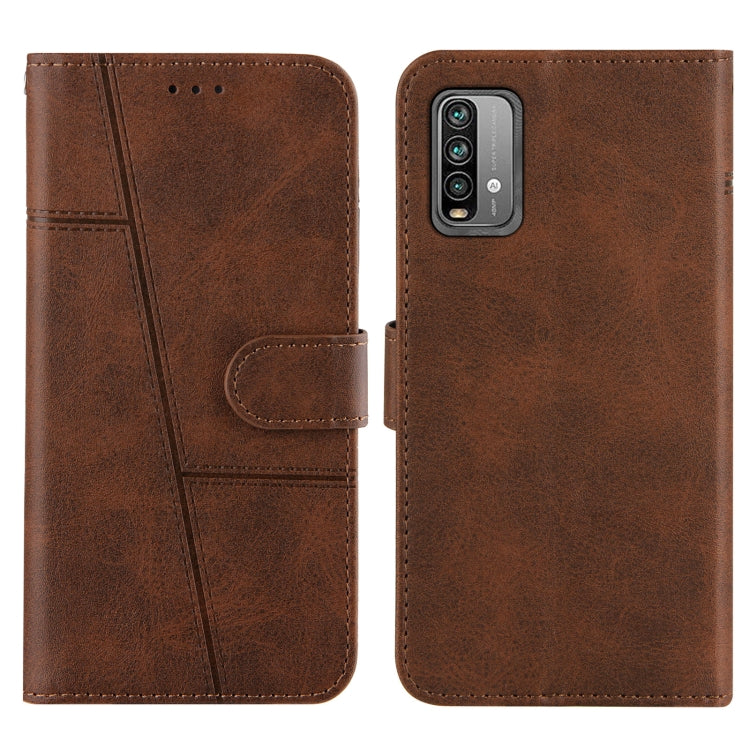 For Xiaomi Redmi 9T Stitching Calf Texture Buckle Horizontal Flip Leather Case with Holder & Card Slots & Wallet & Lanyard