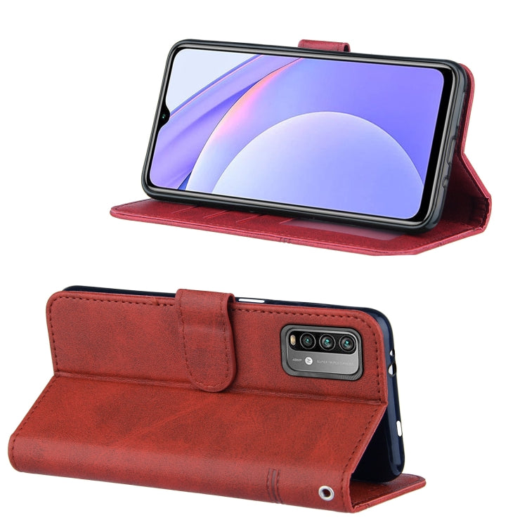 For Xiaomi Redmi 9T Stitching Calf Texture Buckle Horizontal Flip Leather Case with Holder & Card Slots & Wallet & Lanyard