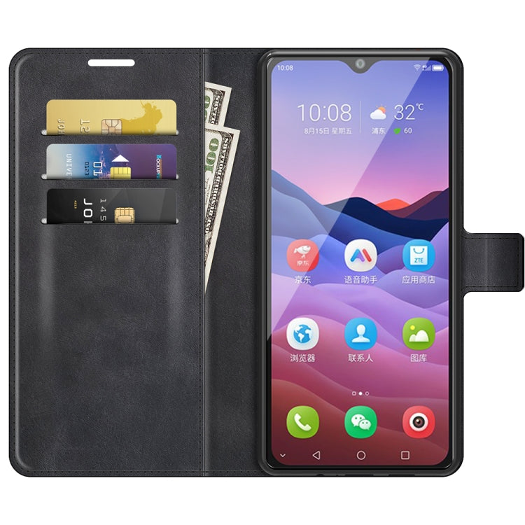 For ZTE V2020 Smart Retro Calf Pattern Buckle Horizontal Flip Leather Case with Holder & Card Slots & Wallet