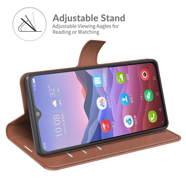 For ZTE V2020 Smart Retro Calf Pattern Buckle Horizontal Flip Leather Case with Holder & Card Slots & Wallet