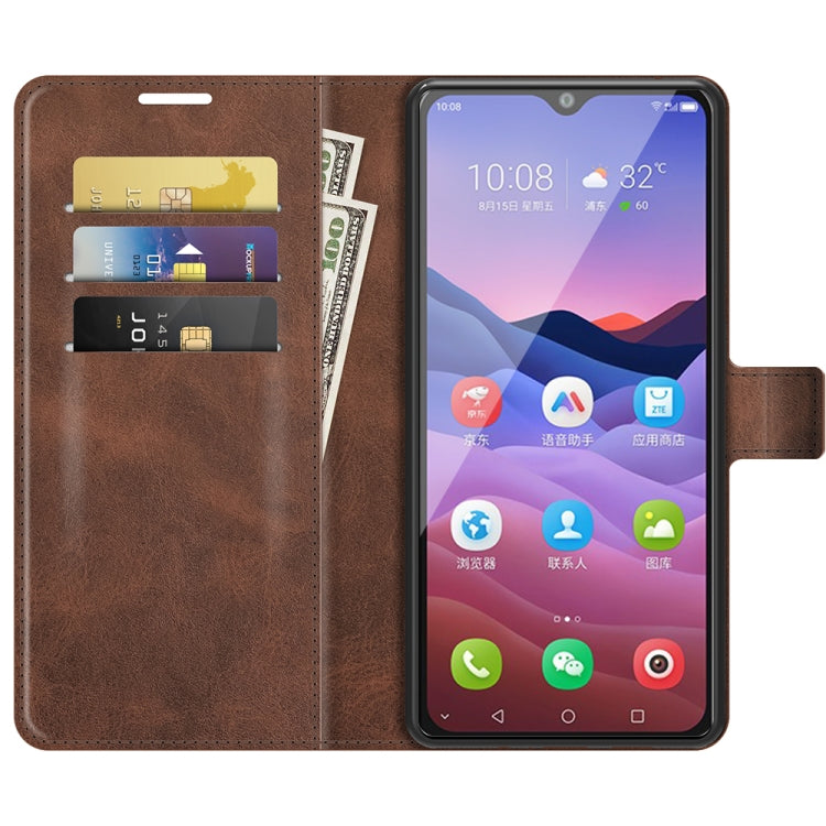 For ZTE V2020 Smart Retro Calf Pattern Buckle Horizontal Flip Leather Case with Holder & Card Slots & Wallet