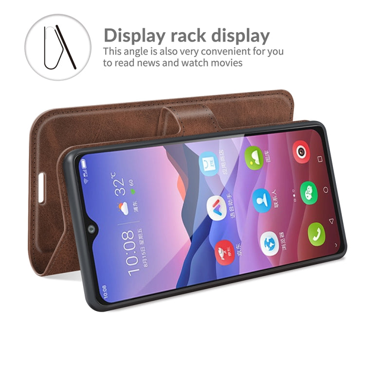 For ZTE V2020 Smart Retro Calf Pattern Buckle Horizontal Flip Leather Case with Holder & Card Slots & Wallet