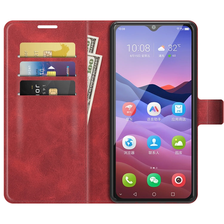 For ZTE V2020 Smart Retro Calf Pattern Buckle Horizontal Flip Leather Case with Holder & Card Slots & Wallet