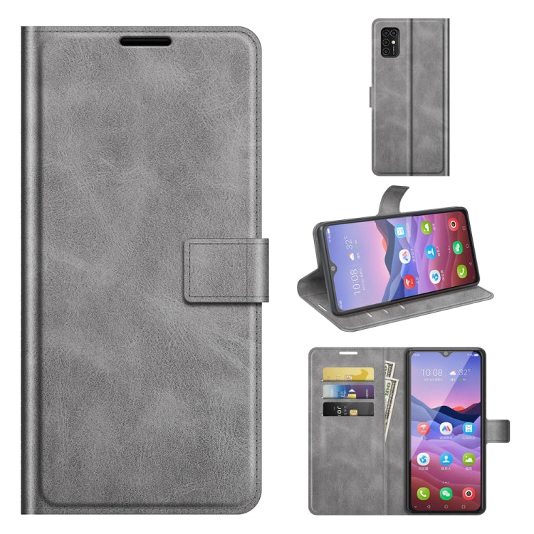 For ZTE V2020 Smart Retro Calf Pattern Buckle Horizontal Flip Leather Case with Holder & Card Slots & Wallet