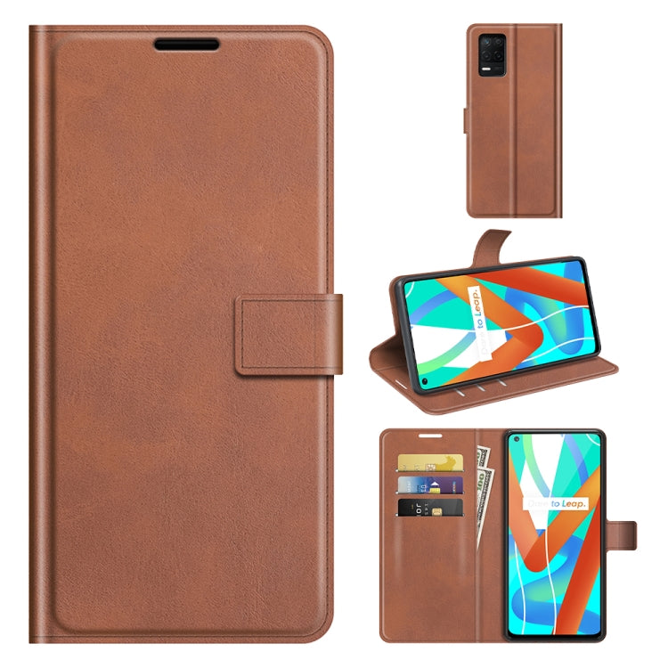 For OPPO Realme V13 5G/Realme 8 5G Retro Calf Pattern Buckle Horizontal Flip Leather Case with Holder & Card Slots & Wallet