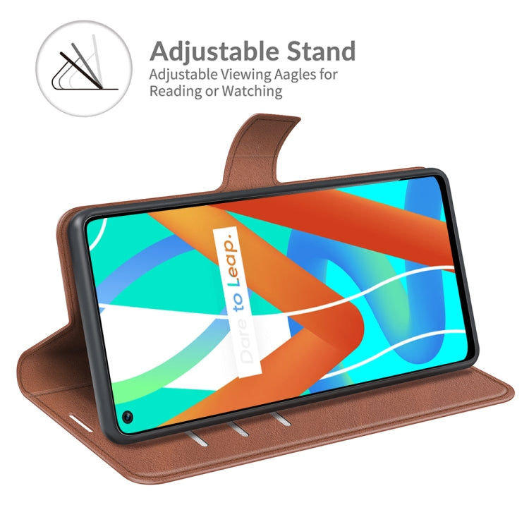 For OPPO Realme V13 5G/Realme 8 5G Retro Calf Pattern Buckle Horizontal Flip Leather Case with Holder & Card Slots & Wallet