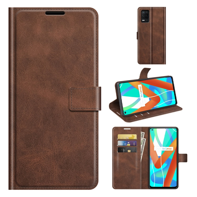 For OPPO Realme V13 5G/Realme 8 5G Retro Calf Pattern Buckle Horizontal Flip Leather Case with Holder & Card Slots & Wallet
