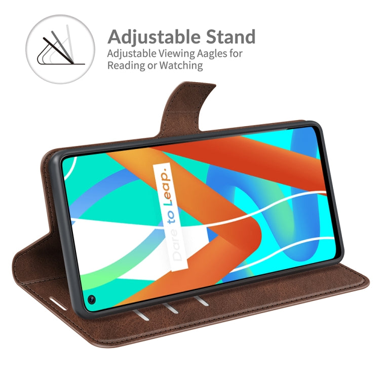 For OPPO Realme V13 5G/Realme 8 5G Retro Calf Pattern Buckle Horizontal Flip Leather Case with Holder & Card Slots & Wallet