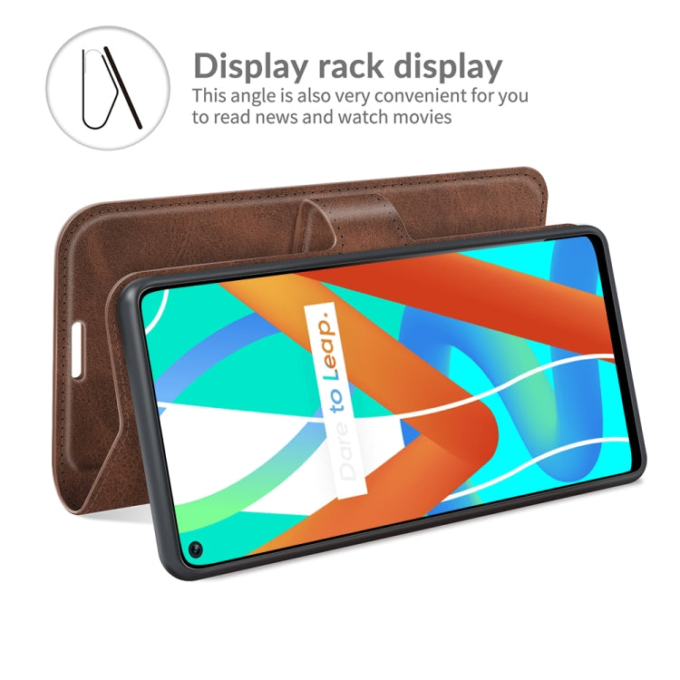 For OPPO Realme V13 5G/Realme 8 5G Retro Calf Pattern Buckle Horizontal Flip Leather Case with Holder & Card Slots & Wallet