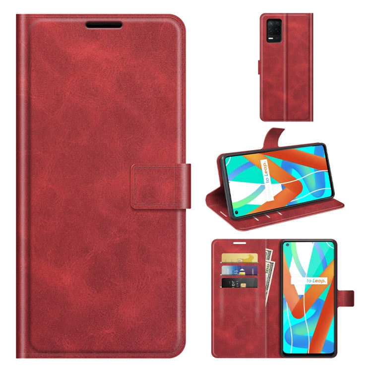 For OPPO Realme V13 5G/Realme 8 5G Retro Calf Pattern Buckle Horizontal Flip Leather Case with Holder & Card Slots & Wallet