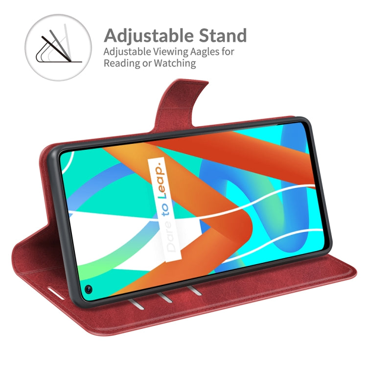 For OPPO Realme V13 5G/Realme 8 5G Retro Calf Pattern Buckle Horizontal Flip Leather Case with Holder & Card Slots & Wallet