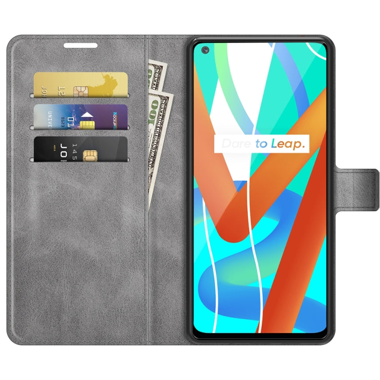 For OPPO Realme V13 5G/Realme 8 5G Retro Calf Pattern Buckle Horizontal Flip Leather Case with Holder & Card Slots & Wallet