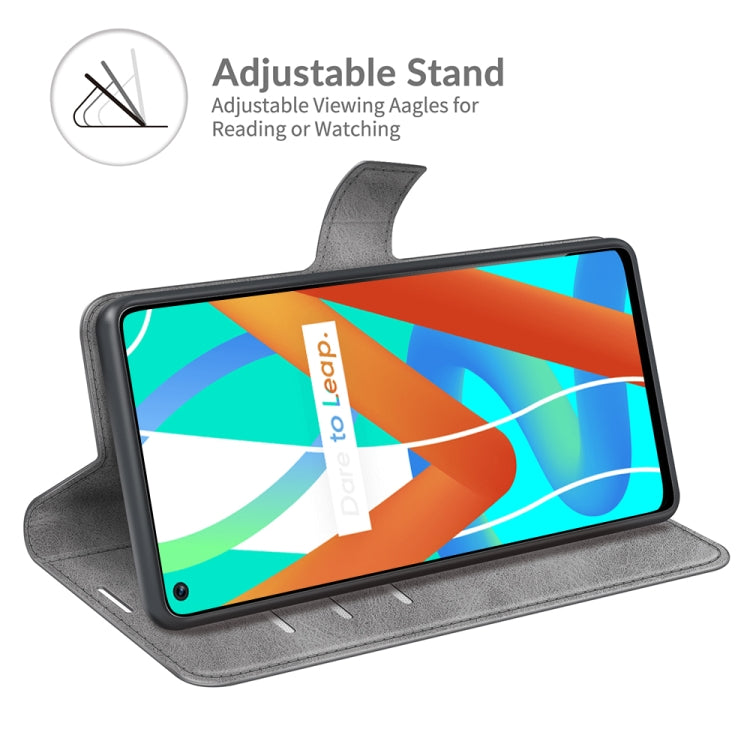 For OPPO Realme V13 5G/Realme 8 5G Retro Calf Pattern Buckle Horizontal Flip Leather Case with Holder & Card Slots & Wallet