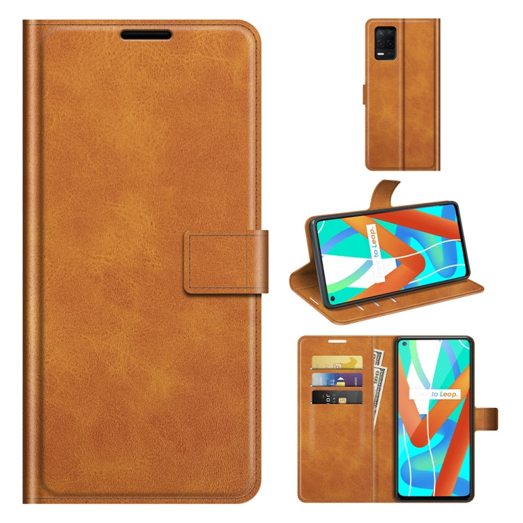 For OPPO Realme V13 5G/Realme 8 5G Retro Calf Pattern Buckle Horizontal Flip Leather Case with Holder & Card Slots & Wallet