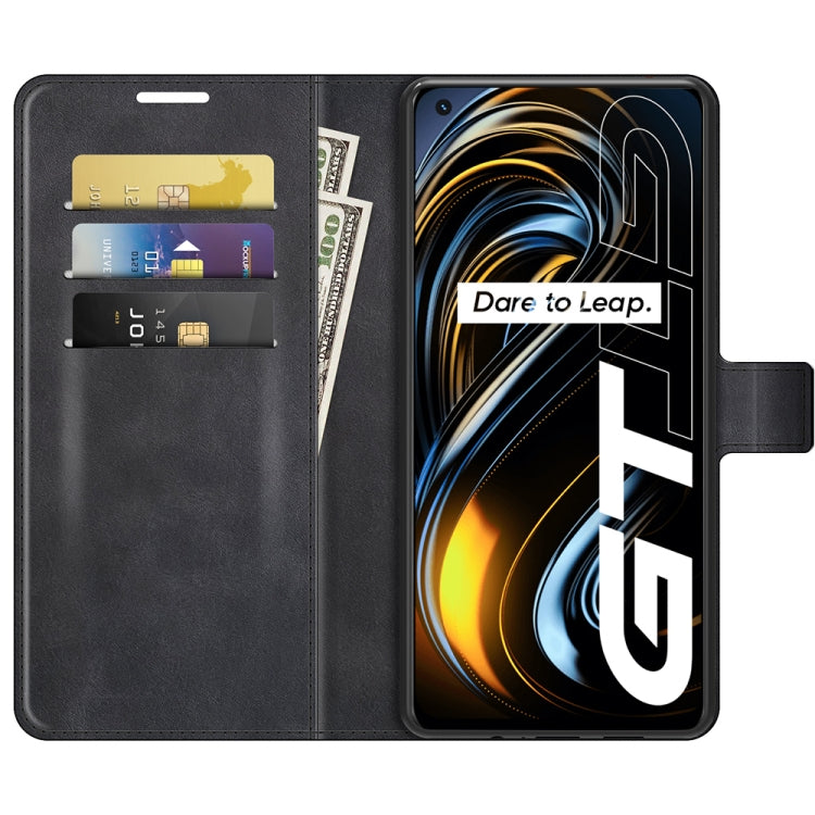 For OPPO Realme GT 5G/Realme Q3 Pro 5G Retro Calf Pattern Buckle Horizontal Flip Leather Case with Holder & Card Slots & Wallet
