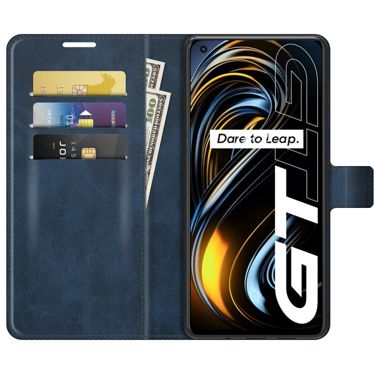 For OPPO Realme GT 5G/Realme Q3 Pro 5G Retro Calf Pattern Buckle Horizontal Flip Leather Case with Holder & Card Slots & Wallet