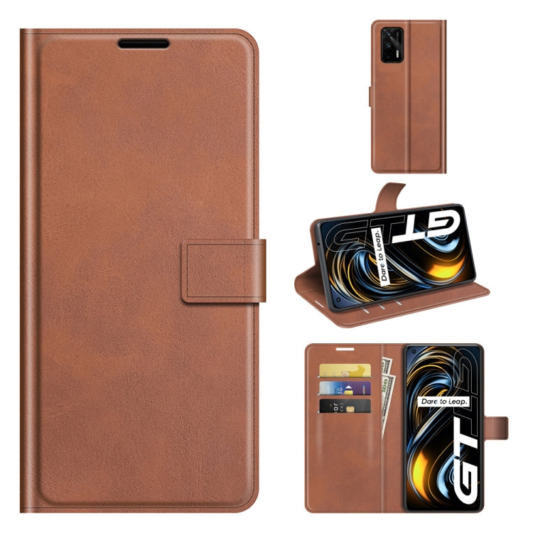 For OPPO Realme GT 5G/Realme Q3 Pro 5G Retro Calf Pattern Buckle Horizontal Flip Leather Case with Holder & Card Slots & Wallet