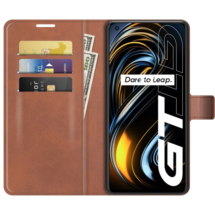 For OPPO Realme GT 5G/Realme Q3 Pro 5G Retro Calf Pattern Buckle Horizontal Flip Leather Case with Holder & Card Slots & Wallet