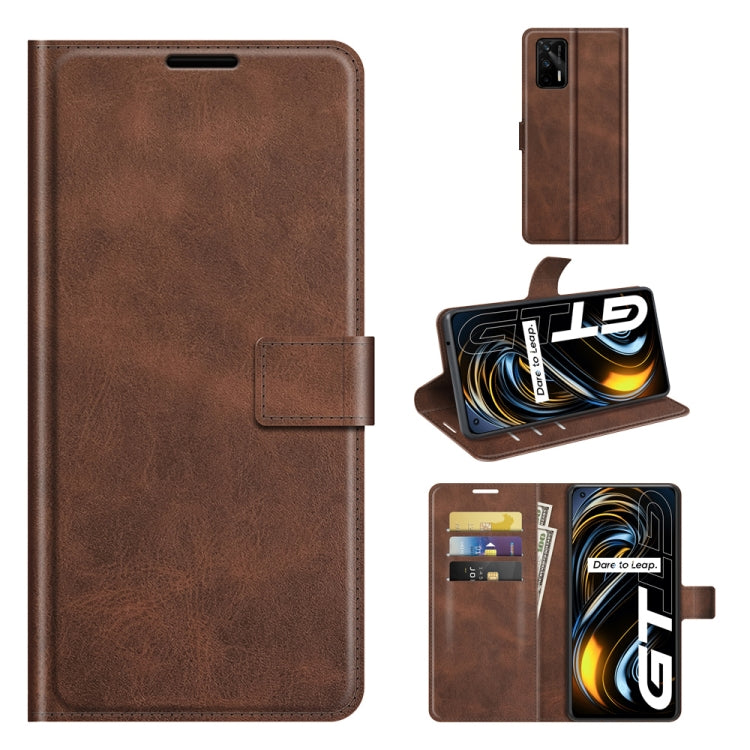For OPPO Realme GT 5G/Realme Q3 Pro 5G Retro Calf Pattern Buckle Horizontal Flip Leather Case with Holder & Card Slots & Wallet