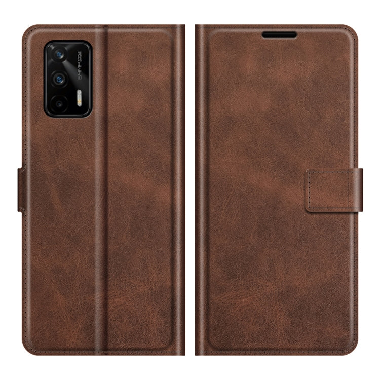 For OPPO Realme GT 5G/Realme Q3 Pro 5G Retro Calf Pattern Buckle Horizontal Flip Leather Case with Holder & Card Slots & Wallet